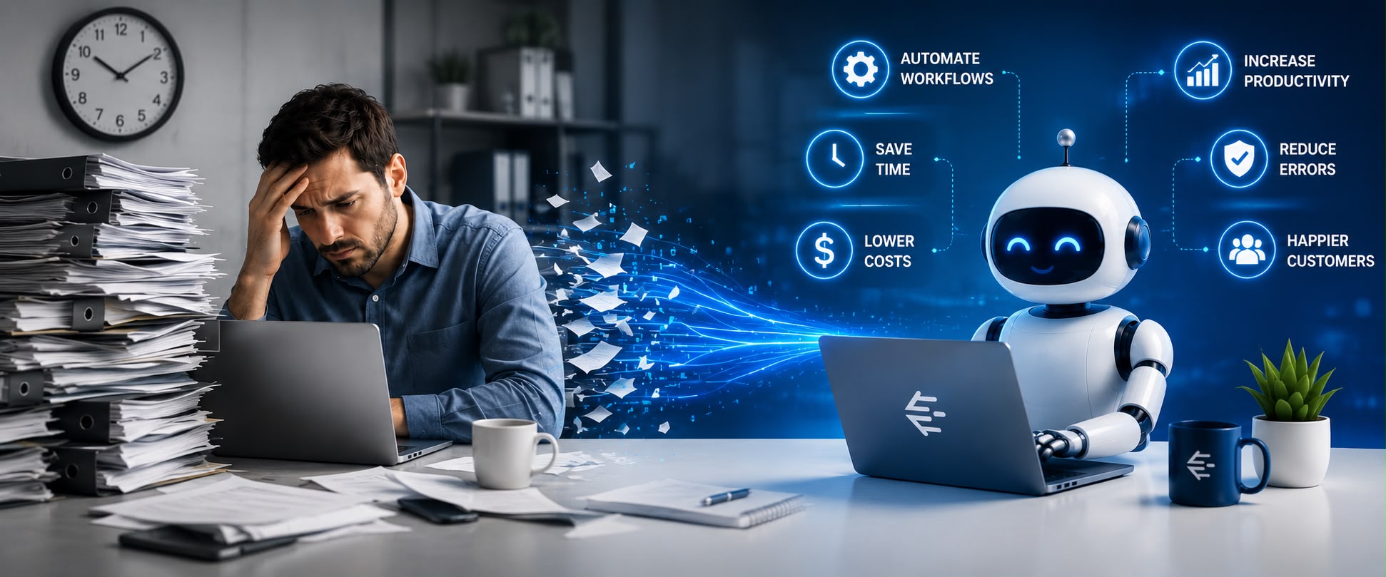 Business automation replacing manual repetitive work